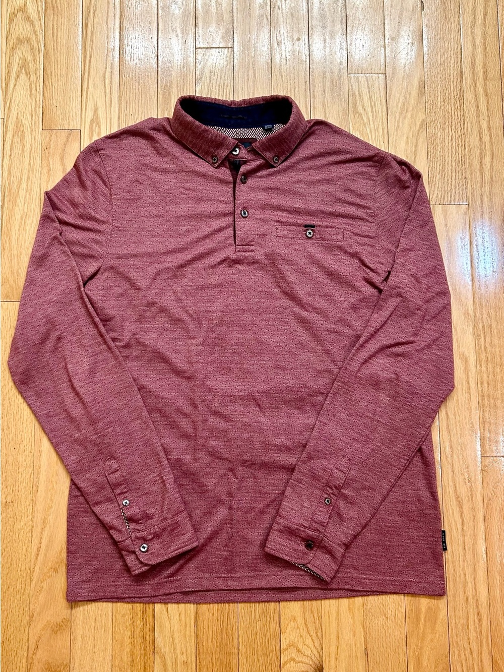 Ted Baker Long-Sleeve Button-Down Polo Shirt